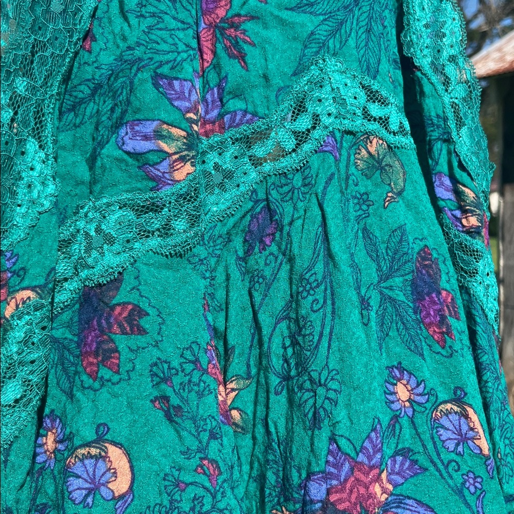 Intimately by Free People She Moves Floral Chemise Oversized Highneck Mini Dress - Picture 5 of 9